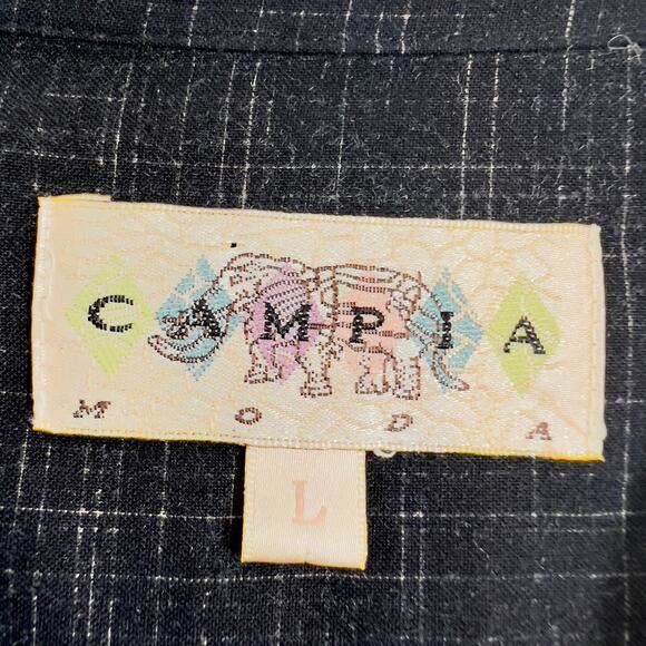 Hawaiian Shirt Campia Moda Button Men L Palm Trees Rayon Short Sleeve Tropical - Picture 2 of 11